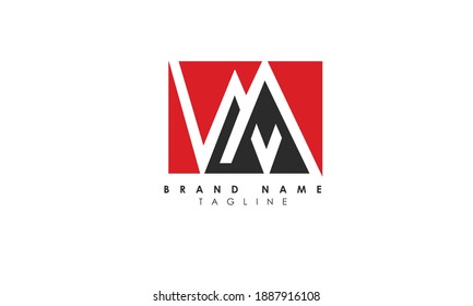 Alphabet letters Initials Monogram logo VM, MV, V and M