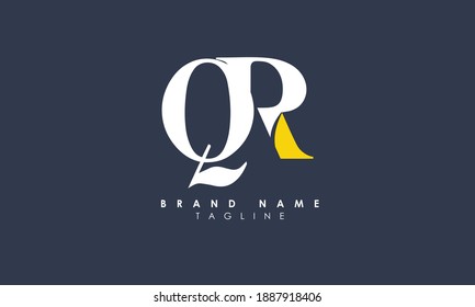Letras alfabéticas Iniciales Logotipo Monograma QR, RQ, Q y R