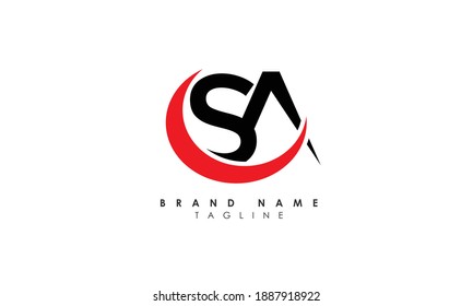 Alphabet letters Initials Monogram logo SA, AS, S and A