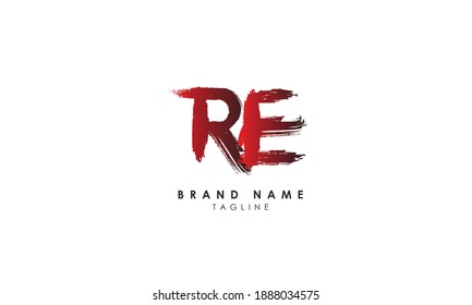 Alphabet letters Initials Monogram logo RE, ER, R and E