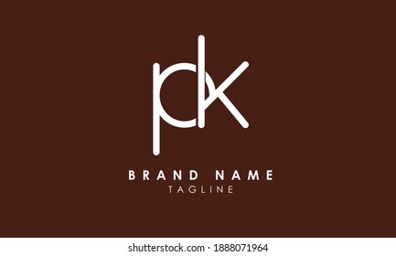 Alphabet letters Initials Monogram logo PK, KP, P and K