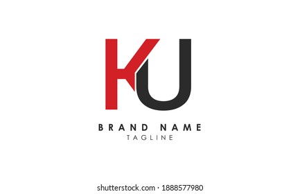 Alphabet letters Initials Monogram logo KU, UK, K and U