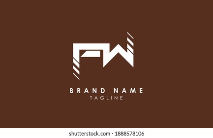 Alphabet letters Initials Monogram logo FW, WF, F and W