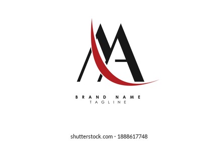 Alphabet letters Initials Monogram logo MA, AM, M and A
