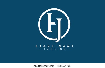 Alphabet letters Initials Monogram logo HJ, JH, H and J