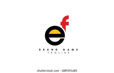 Letras alfabéticas Iniciales Logotipo de Monograma EF, FE, E y F