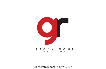 Letras alfabéticas Iniciales Logotipo Monograma RG, GR, G y R