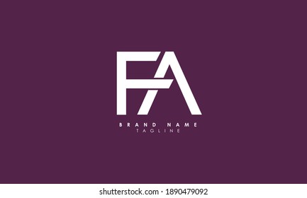 Alphabet letters Initials Monogram logo  AF, F and A, Alphabet Letters FA minimalist logo design in a simple yet elegant font, Unique modern creative minimal circular shaped fashion brands