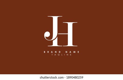 Alphabet letters Initials Monogram logo  HJ, J and H, Alphabet Letters JH minimalist logo design in a simple yet elegant font, Unique modern creative minimal circular shaped fashion brands