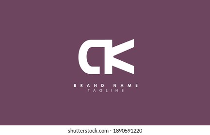 Alphabet letters Initials Monogram logo CK, KC, C and K, Alphabet Letters CK minimalist logo design in a simple yet elegant font, Unique modern creative minimal circular shaped fashion brands