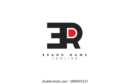 Alphabet letters Initials Monogram logo ER, RE, E and R, Alphabet Letters ER minimalist logo design in a simple yet elegant font, Unique modern creative minimal circular shaped fashion brands