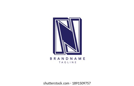 Alphabet letters Initials Monogram logo N,N INITIAL, N letter 