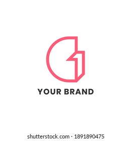 Alphabet letters Initials Monogram logo G1 Simple For Company Business. Elegant Luxury Modern Logo Design