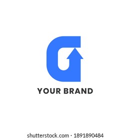 Alphabet Buchstaben Initials Monogram Logo G Arrow Up Simple For Company Business. Modernes Premium-Logo-Design