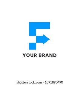 Alphabet letters Initials Monogram logo F Arrow Simple For Company Business. Premium Modern Logo Design