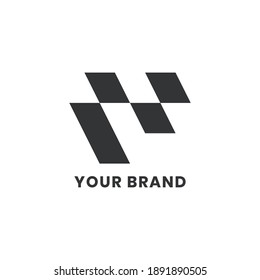 Alphabet letters Initials Monogram logo F Flag Race Simple For Company Business. Minimalist Sport Modern Logo Design