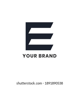 Alphabet letters Initials Monogram logo E Stairs Simple For Company Business. Luxury Minimalist Modern Logo Design