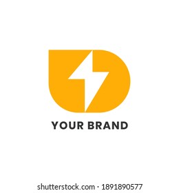 Alphabet letters Initials Monogram logo D Bolt Energy Simple For Company Business. Modern Logo Design