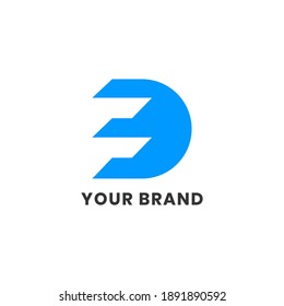 Alphabet letters Initials Monogram logo D Stairs Simple For Company Business. Modern Logo Design