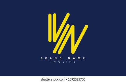 Alphabet letters Initials Monogram logo VN, NV, V and N, Alphabet Letters VN minimalist logo design in a simple yet elegant font, Unique modern creative minimal circular shaped fashion brands