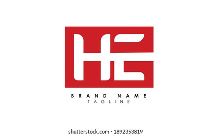 Alphabet letters Initials Monogram logo HE, EH, H and E, Alphabet Letters HE minimalist logo design in a simple yet elegant font, Unique modern creative minimal circular shaped fashion brands