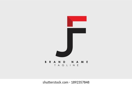 Letras alfabéticas Iniciales Monograma JF, FJ, J y F, Alphabet Letters Diseño del logotipo minimalista JR en un tipo de letra simple pero elegante, Marcas de moda únicas de formas circulares creativas y creativas