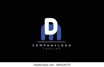 Letras alfabéticas Iniciales Logotipo Monograma md,dm,m y d