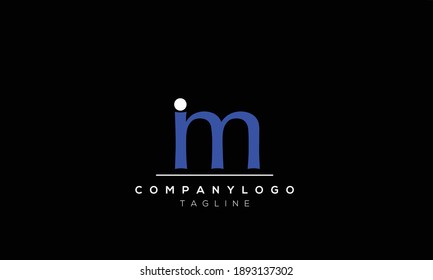 Alphabet letters Initials Monogram logo  im,mi, i and m