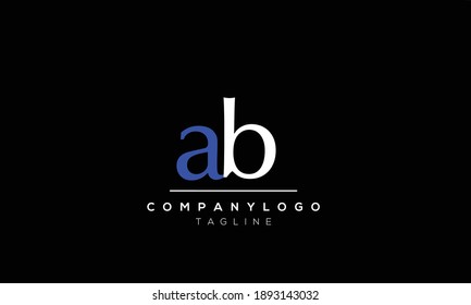 Letras alfabéticas Iniciales Logotipo de monograma ab, ba, a y b