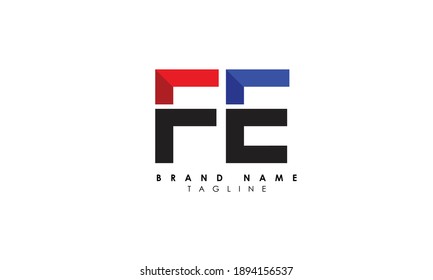 Alphabet letters Initials Monogram logo FE, EF, F and E, Alphabet Letters FE minimalist logo design in a simple yet elegant font, Unique modern creative minimal circular shaped fashion brands