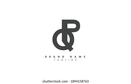 Alphabet letters Initials Monogram logo PQ, QP, P and Q, Alphabet Letters PQ minimalist logo design in a simple yet elegant font, Unique modern creative minimal circular shaped fashion brands