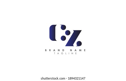 Alphabet letters Initials Monogram logo CZ, ZC, C and Z, Alphabet Letters CZ minimalist logo design in a simple yet elegant font, Unique modern creative minimal circular shaped fashion brands