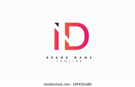 Alphabet letters Initials Monogram logo ID, DI, I and D, Alphabet Letters ID minimalist logo design in a simple yet elegant font, Unique modern creative minimal circular shaped fashion brands