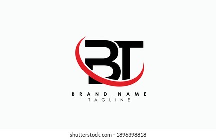 Lettres alphabétiques Initiales Logo monogramme BT, TB, B et T, Alphabet Lettres BT logo minimaliste dans une police simple mais élégante, Unique créative minimaliste de marques circulaires