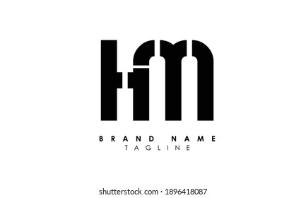 Alphabet letters Initials Monogram logo HM, MH, H and M
