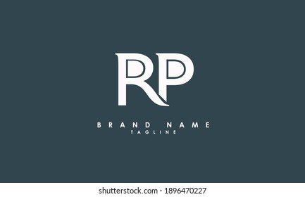 Alphabet letters Initials Monogram logo RP, PR, R and P