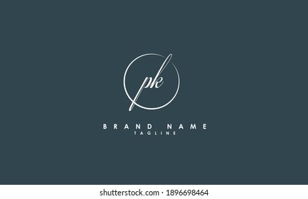 Alphabet letters Initials Monogram logo PK, KP, P and K