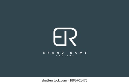 Alphabet letters Initials Monogram logo ER, RE, R and E