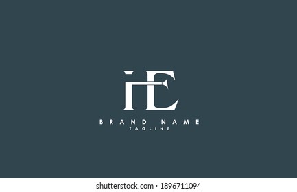 Alphabet letters Initials Monogram logo HE, EH, H and E