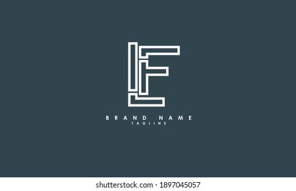 Letras alfabéticas Iniciales Logotipo Monograma LF, FL, L y F