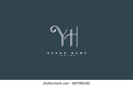 Alphabet letters Initials Monogram logo YH, HY, Y and H