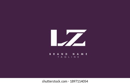 Alphabet letters Initials Monogram logo LZ, ZL, L and Z