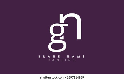 Alphabet letters Initials Monogram logo GN, NG, G and N