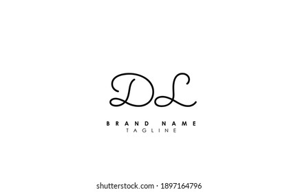 Alphabet letters Initials Monogram logo DL, LD, D and L, Alphabet Letters DL minimalist logo design in a simple yet elegant font, Unique modern creative minimal circular shaped fashion brands