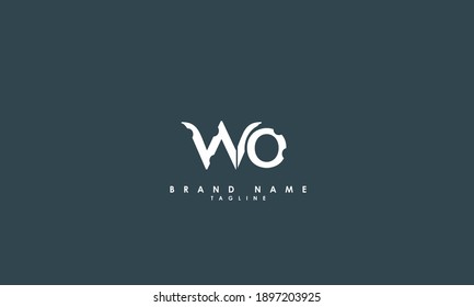 Alphabet letters Initials Monogram logo WO, OW, W and O