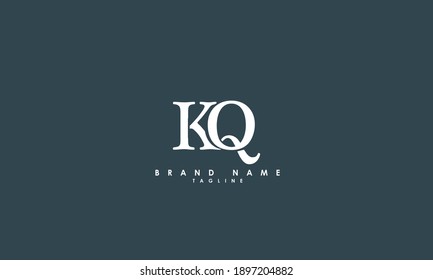 Letras alfabéticas Iniciales Logotipo Monograma KQ, QK, K y Q