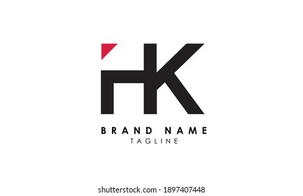 Alphabet letters Initials Monogram logo HK, KH, H and K, Alphabet Letters HK minimalist logo design in a simple yet elegant font, Unique modern creative minimal circular shaped fashion brands