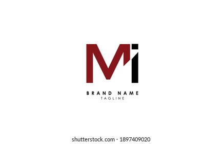 Alphabet letters Initials Monogram logo MI, IM, M and I, Alphabet Letters MI minimalist logo design in a simple yet elegant font, Unique modern creative minimal circular shaped fashion brands