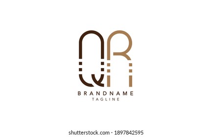 Alphabet letters Initial Monogram Logo QR, QR INITIAL, QR Brief, Q und R