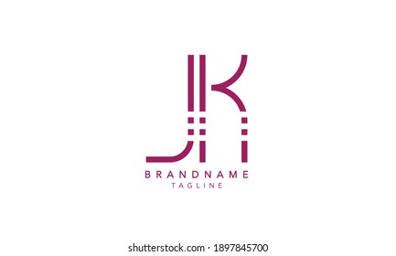 Alphabet letters Initials Monogram logo JK,JK INITIAL, JK letter , J and K